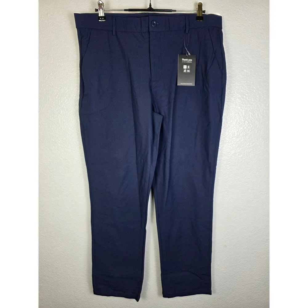 Snowten Mens Performance Golf‎ Pants Navy Blue 36x30 New Stretch Hiking Travel